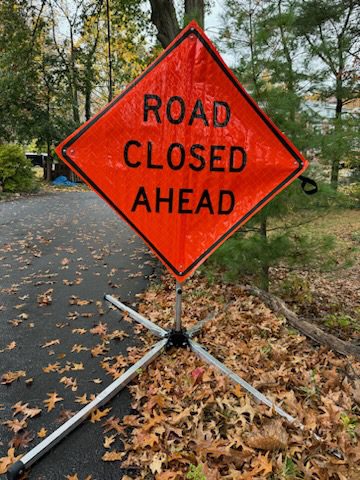 Road Closed Ahead Sign for Work Zone Safety