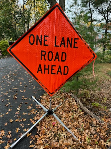 One Lane Road Ahead Sign Rental