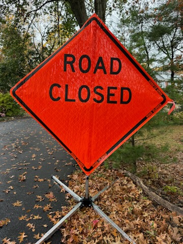 Road Closed Sign for Work Zone Safety