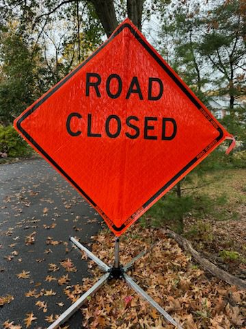 Road Closed Sign for Work Zone Safety